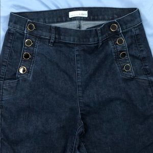 Loft Modern Skinny Jeans with Black Buttons